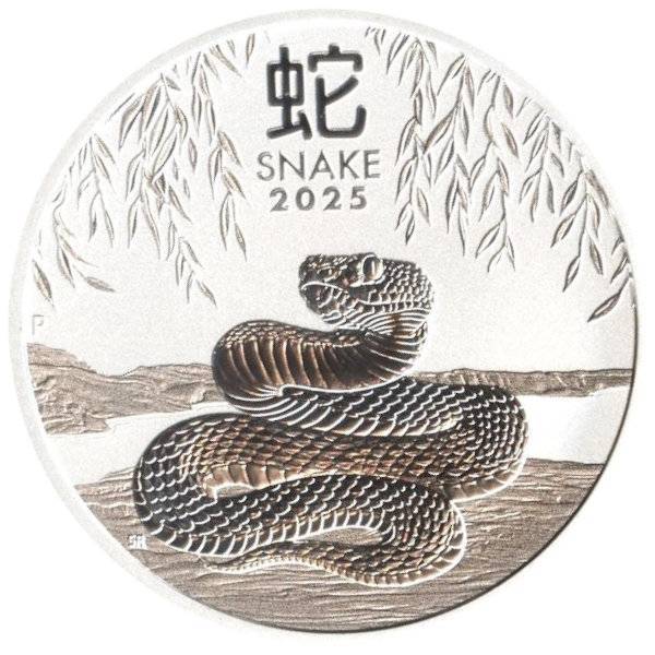 Bild von 2 oz Lunar III Silber - Schlange 2025 - 19% MwSt.