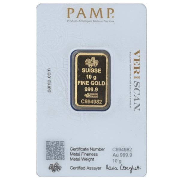 Bild von 10 g Goldbarren - PAMP Suisse
