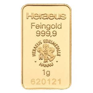 Bild von 1 g Goldbarren - Heraeus