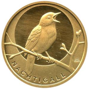 Bild von 20 Euro 2016 Heimische Vögel - Nachtigall Gold - G - mit Box und Zertifikat