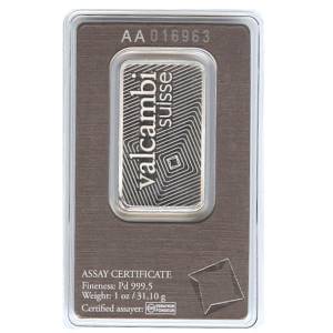Bild von 1 oz Palladiumbarren - Valcambi